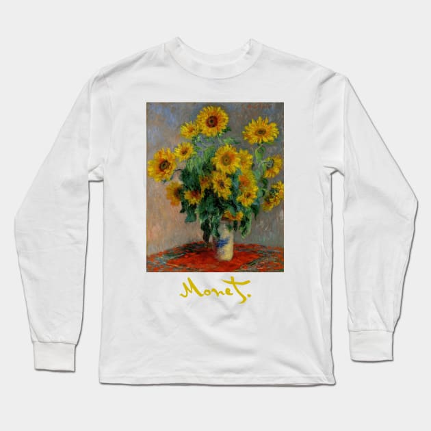 Sunflowers by Claude Monet Long Sleeve T-Shirt by Naves